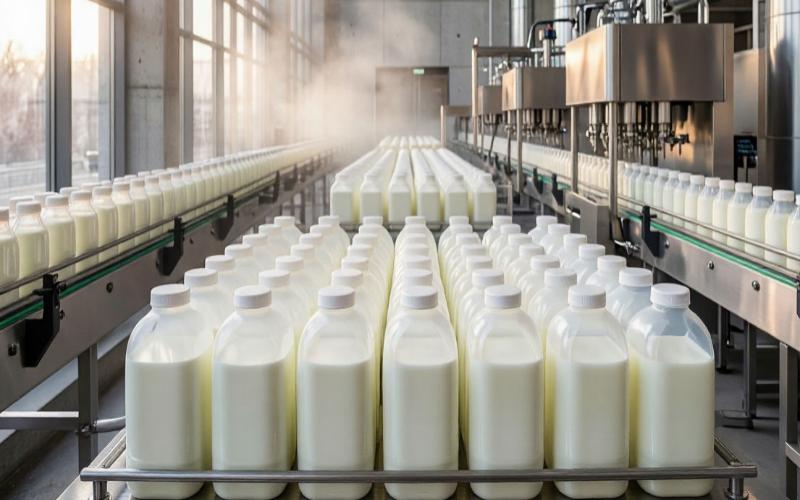 Современную линию розлива продукции в ПЭТ-бутылки запустили на Жлобинском молочном заводе